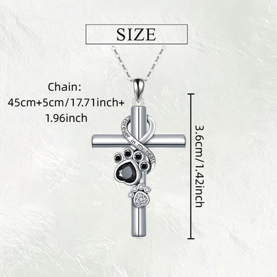 Creative Cross Cat's Paw Pendant Necklace