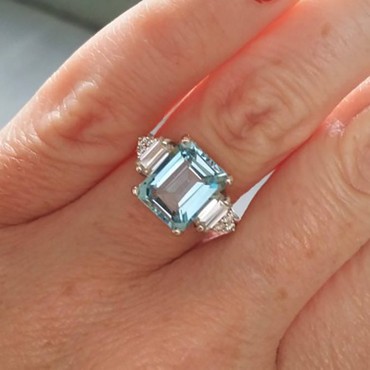 925 Silver Diamond Ring For Romantic Women