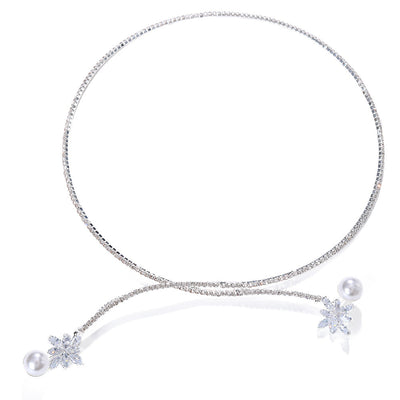 Vintage Pearl Zircon Fashion Necklace