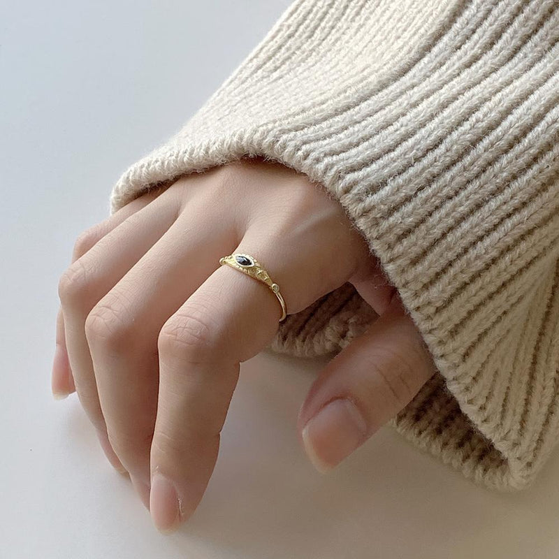 925 Sterling Silver Black Eye Rings