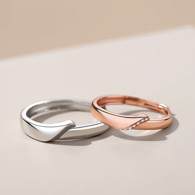 925 Sterling Silver Couple Rings A Pair Of Korean Rose Gold Ring Ins Style Simple Ring Female Niche Jewelry Gift