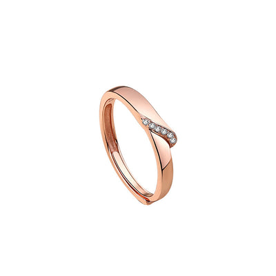 925 Sterling Silver Couple Rings A Pair Of Korean Rose Gold Ring Ins Style Simple Ring Female Niche Jewelry Gift