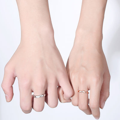 925 Sterling Silver Couple Rings A Pair Of Korean Rose Gold Ring Ins Style Simple Ring Female Niche Jewelry Gift