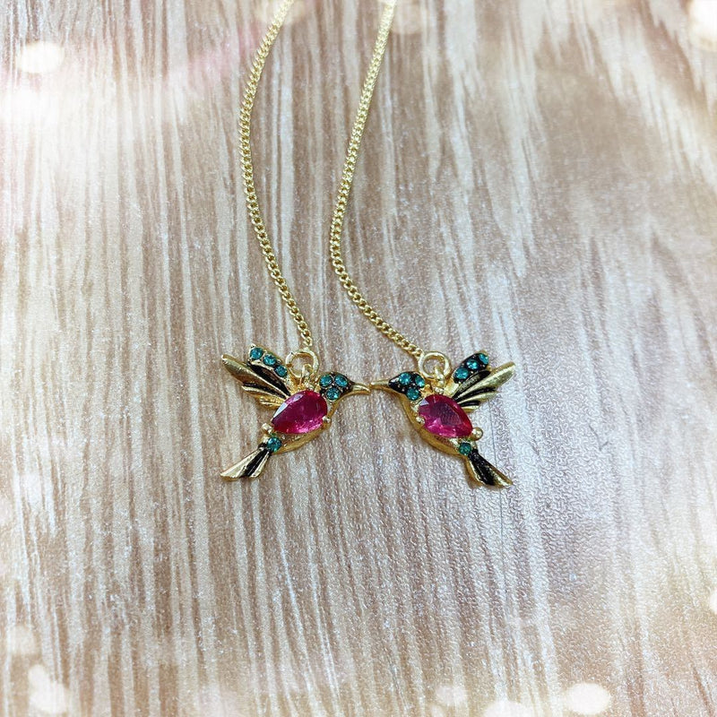 Red Mixed Zirconium Wings Bird Earrings New