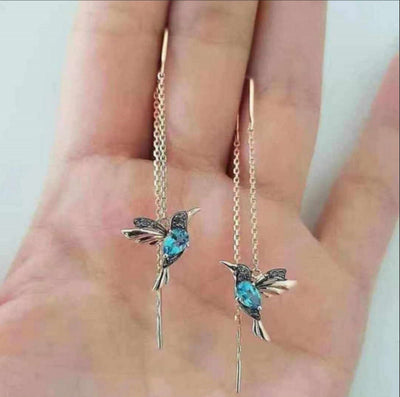 Red Mixed Zirconium Wings Bird Earrings New