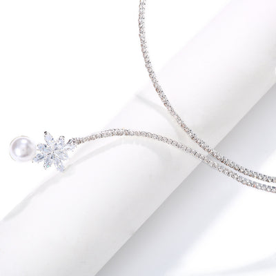 Vintage Pearl Zircon Fashion Necklace