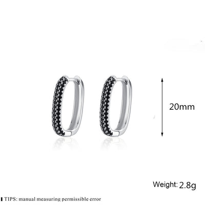 French-style Black Zircon Earrings