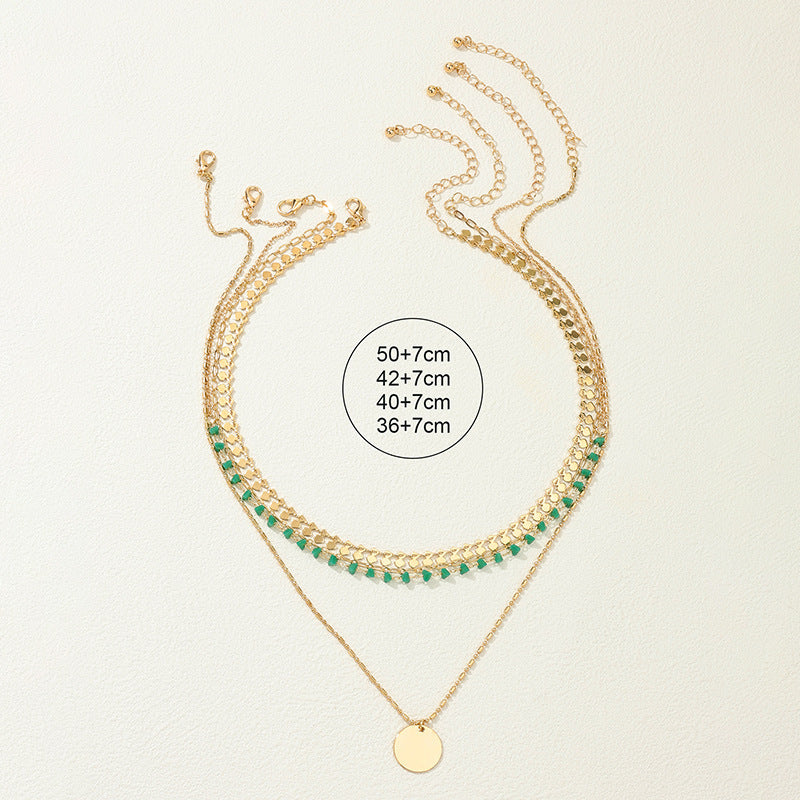 Four Twin Necklace Suit Vintage Pendant Women&