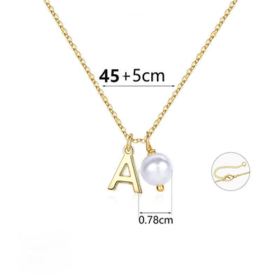 Stainless Steel 26 Letter Double Pendant Necklace