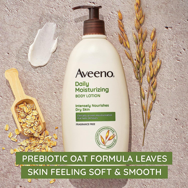 Ultimate Daily Moisturizing Body Lotion for Dry Skin - 72-Hour Hydration, Prebiotic Oat, Fragrance & Paraben Free, Non-Greasy & Non-Comedogenic, Perfect for Sensitive Skin - 18 Fl Oz