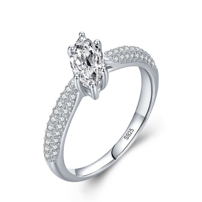 925 Sterling Silver Light Luxury Diamond Ring