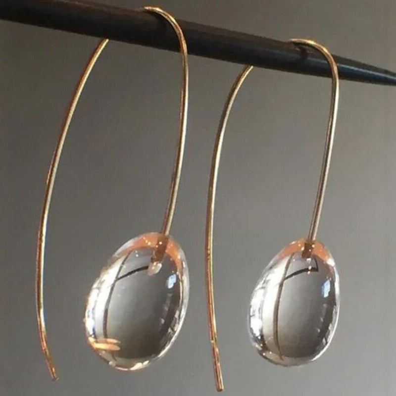 Ornament Simple Personality Glass Ball Ear Ring