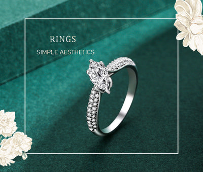 925 Sterling Silver Light Luxury Diamond Ring