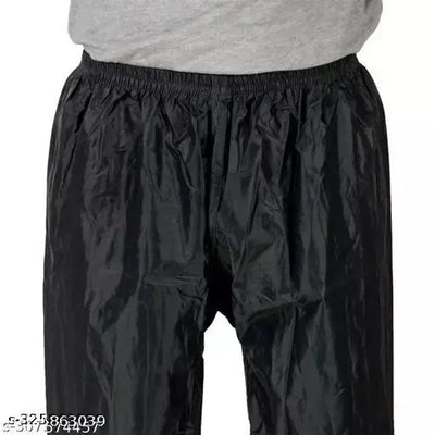 Polyester Rain Coat for Men (Black, Free Size)
