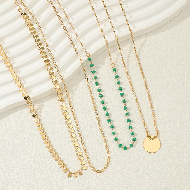 Four Twin Necklace Suit Vintage Pendant Women&