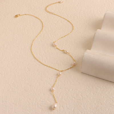 Freshwater Pearl Necklace 925 Silver Design Sense Senior Light Luxury